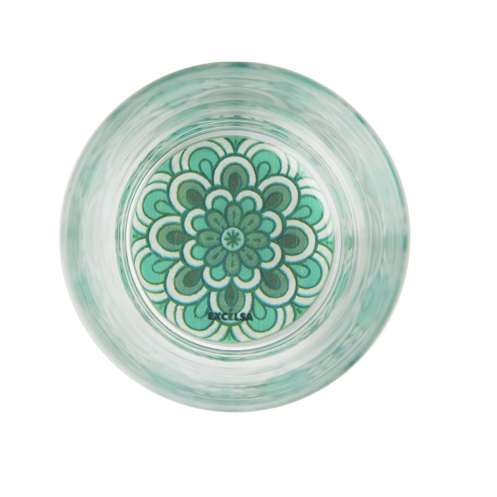 Acquista online Blue mandala set of 6 blown glass glasses cod. 63431 Excelsa